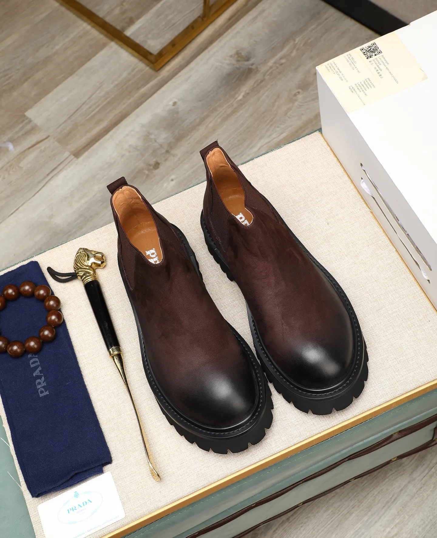 Men's men's shoes 💰580 high-end version. PRADA (Prada) men's casual style, compare the quality at the counter 🧚🏿♂️Imported cowhide fabric 🐎Water-dyed comfortable and soft cowhide lining for feet 🐂Genuine leather outsole with label 🎉 Size 38-44. Can be customized for 45💥🏆